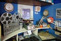 BOURTON-ON-THE-WATER, GLOUCESTERSHIRE/UK - MARCH 24 : Radio Caroline Setup in the Motor Museum at Bourton-on-the-Water in