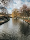 River Windrush flowing through the picturesque village of Bourton on the Water