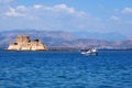 Bourtzi fortress at Nafplio city Royalty Free Stock Photo