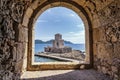 The Bourtzi of the Venetian Fortress of Methoni in Peloponnese, Messenia, Greece