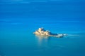 The Bourtzi water castle is a small island with a fortress at the coast of Nafplio. Royalty Free Stock Photo