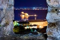 The Bourtzi water castle is a small island with a fortress at the coast of Nafplio. Royalty Free Stock Photo