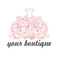 Boutique, Bridal, Dress, Floral Logo Template Illustration Vector