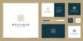 Boutique and elegant floral monogram, elegant business card logo design inspiration Royalty Free Stock Photo