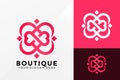 Boutique Love Ornament Logo Vector Design. Brand Identity emblem, designs concept, logos, logotype element for template Royalty Free Stock Photo