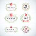 Boutique Luxury Vintage, Crests logo templates set.. Business sign,identity for Restaurant and Boutique.