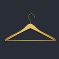 Boutique shop gold clothes hanger on black background