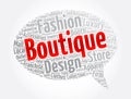 Boutique word cloud collage, concept background Royalty Free Stock Photo