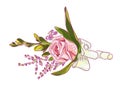 Boutonniere with a pink rose. Royalty Free Stock Photo