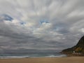Dramatic sky in the European Beach Royalty Free Stock Photo