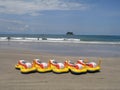 Bouy inflatable toy Pernambuco beach Guaruja Sao Paulo Brazil Royalty Free Stock Photo