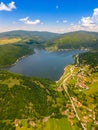 Bovan lake from drone landscape view