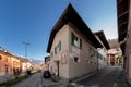 Corso Bisalta with the typical houses in Boves, Italy