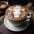 Bovine Bliss: Sip into Serenity with Cow-Themed Cappuccino Art