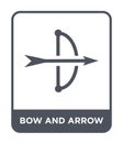 bow and arrow icon in trendy design style. bow and arrow icon isolated on white background. bow and arrow vector icon simple and Royalty Free Stock Photo