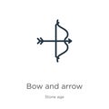 Bow and arrow icon vector. Trendy flat bow and arrow icon from stone age collection isolated on white background. Vector Royalty Free Stock Photo