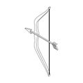 Bow and arrow, isometric 3d icon Royalty Free Stock Photo