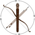 Bow Arrow Quiver Archery Kit Royalty Free Stock Photo