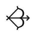 Bow and arrow simple black icon zodiac sign Sagittarius