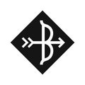 Bow and arrow rhombus logo line style