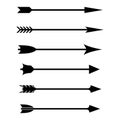 Bow arrows. Black flat signs