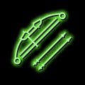 bow and arrows neon glow icon illustration Royalty Free Stock Photo