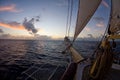 Bow of a barkentine sailing ship Royalty Free Stock Photo