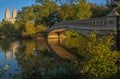 Bow Bridge, Central Park, in early autumnow bridge