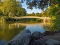 Bow Bridge, Central Park, in early autumnow bridge