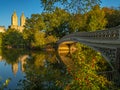 Bow Bridge, Central Park, in early autumnow bridge