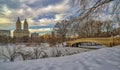 Bow bridge, early mornig after snow