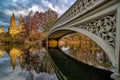 Bow bridge, early morning in late autumn Royalty Free Stock Photo