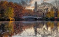 Bow bridge in late autumn Royalty Free Stock Photo