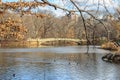 A Bow Bridge Over a Lake in Central Park. Beautiful Natural Environment Scenery in Manhattan, New York City Royalty Free Stock Photo