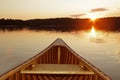 Bow of Cedar Canoe at Sunset Royalty Free Stock Photo