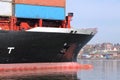 Bow of a container ship Royalty Free Stock Photo