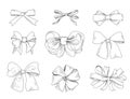 Bow set. Fashion accessory sign. Holiday gifts Royalty Free Stock Photo