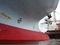 Bow of an empty container-ship Royalty Free Stock Photo