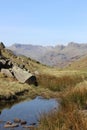 Bow Fell and Langdale Pikes, English Lake District Royalty Free Stock Photo