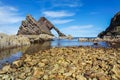 Bow fiddle rock at Portknockie, Scotland Royalty Free Stock Photo