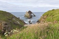 Bow-fidle Rock landscape on the coast of Scotland on cloudy afternoon Royalty Free Stock Photo