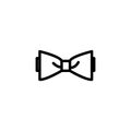 bow, gentleman, waiter line icon vector illustration