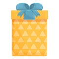 Bow giftbox icon cartoon vector. Gift box