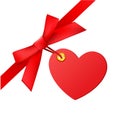 Bow with heart tag Royalty Free Stock Photo
