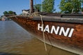 Bow of the historic plank ship `Hanni Royalty Free Stock Photo