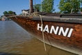 Bow of the historic plank ship `Hanni