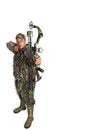 Bow hunter in action Royalty Free Stock Photo