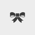 Bow icon in a flat design in black color. Vector illustration eps10 Royalty Free Stock Photo