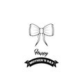 Bow icon. Happy Mothers Day. Bow, ribbons. Greeting card design. Vector.