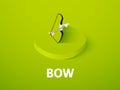 Bow isometric icon, on color background